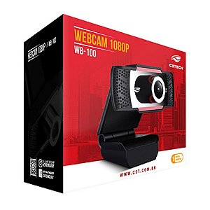 Webcam C3 Tech Full Hd 1080p WB-100BK Com Microfone