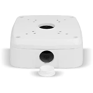 VBOX 5100 E - CAIXA DE PASSAGEM P/ CÂMERAS DE CFTV, CASE METÁLICO QUADRADO, COMPATÍVEL COM MODELOS DOME E BULLET, INSTALAÇÃO EXTERNA E INTERNA (IP66)