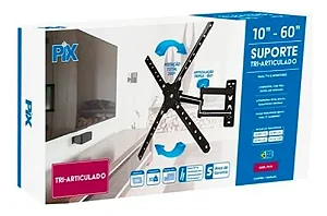 Suporte para TV Tri-Articulado 10" a 60" Pix Preto - 079-0015