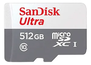 CARTAO MEM MICROSD 512GB SANDISK ULTRA CLASSE