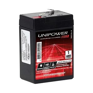 BATERIA ESTACIONÁRIA SELADA VRLA 6V 4,5AH MOD.UP645 UNIPOWER