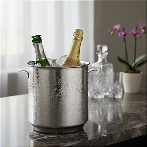 Balde Para Garrafas Bartender 4,5 L - Forma Cor Prateado Cinza