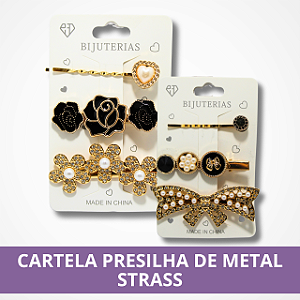 Cartela Presilha de Metal Strass