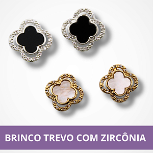 Brinco Trevo com Zircônia