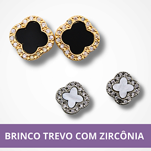 Brinco Trevo com Zircônia