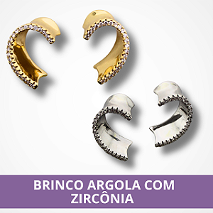 Brinco Argola com Zircônia