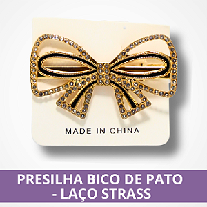 Presilha Bico de Pato - Laço Strass