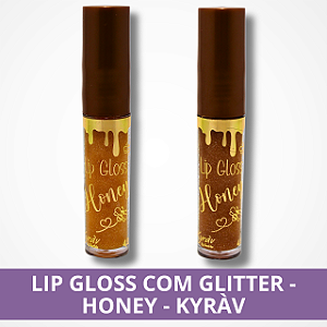 Lip Gloss com Glitter - Honey - Kyràv