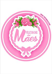 ADESIVO DIA DAS MAES ROSA