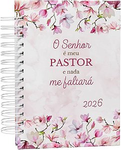AGENDA DE PAPEL ROXA 15 X 20CM O SENHOR E MINHA FORCA E MEU ESCUDO 7484
