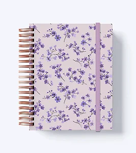AGENDA DE PAPEL ROXA E BRANCA 15 X 20CM XADREZ LAVANDA 7495