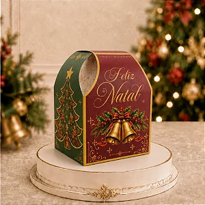 CAIXA QUADRADA PEQUENA 100G- NOEL- COM ALCA E VISOR CONCEITO