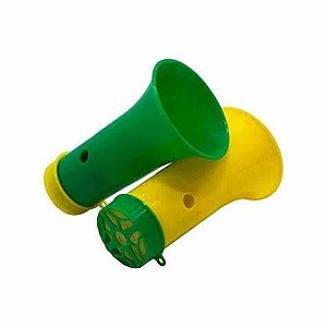 CORNETA DE SOPRO PEQUENA VERDE AMARELO
