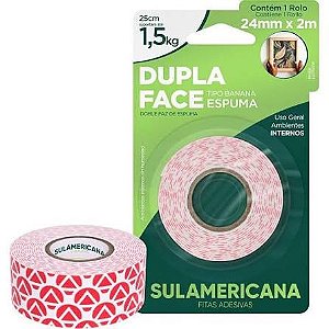DUPLA FACE ESPUMA 24MM X 2M SULAMERICANA