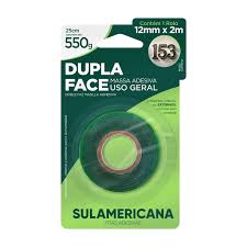 DUPLA FACE MASSA ADESIVA 12MM X 2M SULAMERICANA