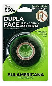 DUPLA FACE MASSA ADESIVA 19MM X 2M SULAMERICANA