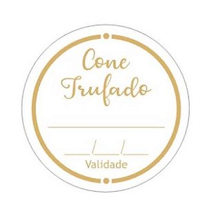 ETIQUETAS DECORATIVAS CONE TRUFADO VALIDADE CARBER