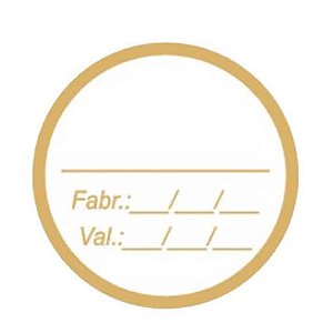 ETIQUETAS DECORATIVAS FAB/VAL REDONDO OURO CARBER