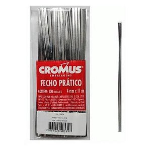 FECHO PRATICO PRATA 4MMX11CM PT C/100 UN