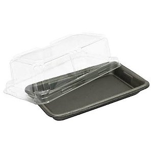 FF06 P PRETA BANDEJA EPS FIBRAFORM 18,9X11,2X6,3CM C/TAMPA PET