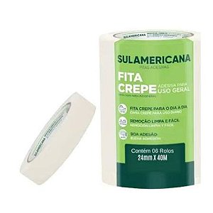 FITA CREPE 24MM X 40M SULAMERICANA