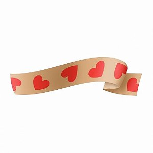 FITA MAXI KRAFT LOVE 32MM BRANCO/VERMELHO