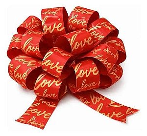 FITA MAXI LOVE 32MM VERMELHO/OURO