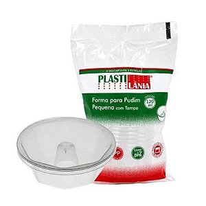 FORMA PUDIM C/ TAMPA 120ML PEQUENA PLASTILANIA