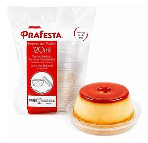 FORMA PUDIM C/SOBR TAMPA 120 ML PADRAO PRAFESTA