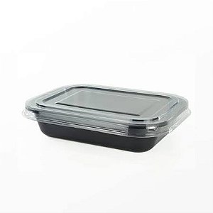 G 240 - C/ TAMPA BANDEJA PRETA 800 ML PET 18X13,5X4 GALVANOTEK