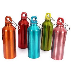 GARRAFA ALUMINIO 500ML COLOR C/MOSQUETAO 239035/CZ23657 FU XING
