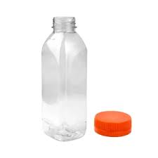 GARRAFINHA PET CRISTAL QUADRADA 1000ML TP LARANJA TECH
