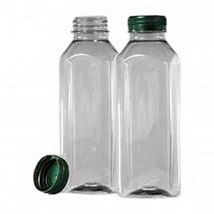 GARRAFINHA PET QUADRADA 1000ML TAMPA  VERDE MULTPLAST