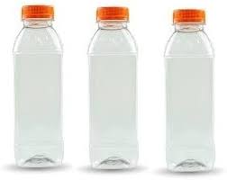 GARRAFINHA PET QUADRADA CRISTAL 500ML TP LARANJA TECH