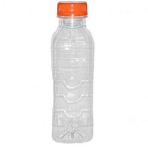 GARRAFINHA PET REDONDA CRISTAL 500ML TP LARANJA TECH