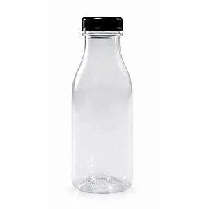 GARRAFINHA PET REDONDA CRISTAL 500ML TP PRETA TECH