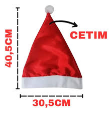 GORRO PAPAI NOEL CETIM 30,5CM X 40,5CM
