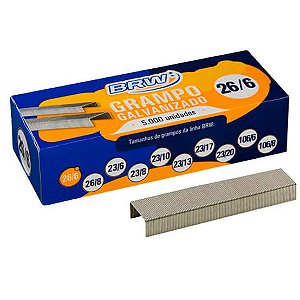 GRAMPO P/GRAMPEADOR GR5000 26/6 GALV. C/5000 BRW
