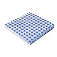 GUARDANAPO ESTAMP 25 CM FOLHA DUPLA XADREZ AZUL