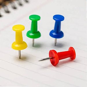 JOGO DE ALFINETES DE PLASTICO PONTA INOX PARA PAPEL AMIGOLD