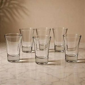 JOGO DE COPOS DE VIDRO MERONA 40ML C/6 PEÇAS EMCASATEM