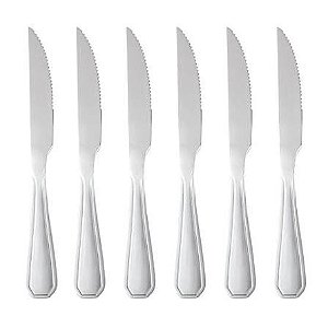 JOGO DE FACAS DE MESA EM ACO INOX 6 PECAS