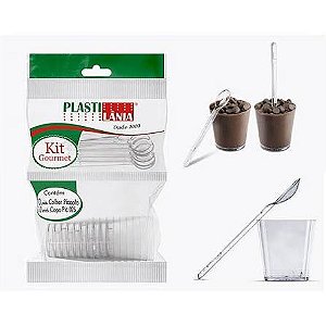 KIT GOURMET COPO 025 / COLHER PICCOLO PLASTILANIA