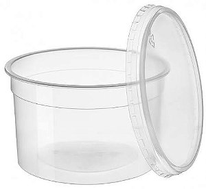 KIT POTE PP REDONDO 1000ML C/TAMPA DANUBIO (FREEZER/MICRO) [ B0F ]