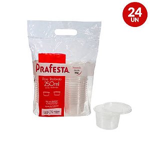 KIT POTE REDONDO 350ML C/TAMPA PRAFESTA (FREEZER/MICRO)