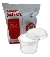 KIT POTE REDONDO PP 145ML C/SOBRETAMPA  PRAFESTA (FREEZER/MICRO)