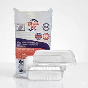 KIT POTE RETANGULAR PP 500ML ULTRA