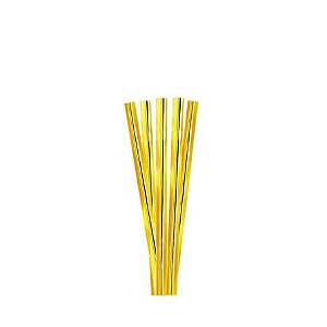 LACRE METALIZADO - DOURADO 30CM X 7MM SILVER FESTAS