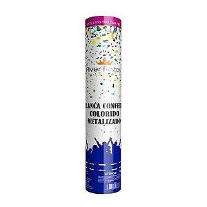 LANCA CONFETE COLORIDO 30 CM SILVER FESTAS