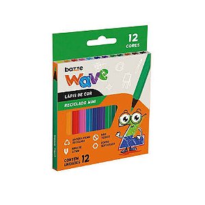 LAPIS COR BAZZE WAVE MINI REC 12COR CJTO